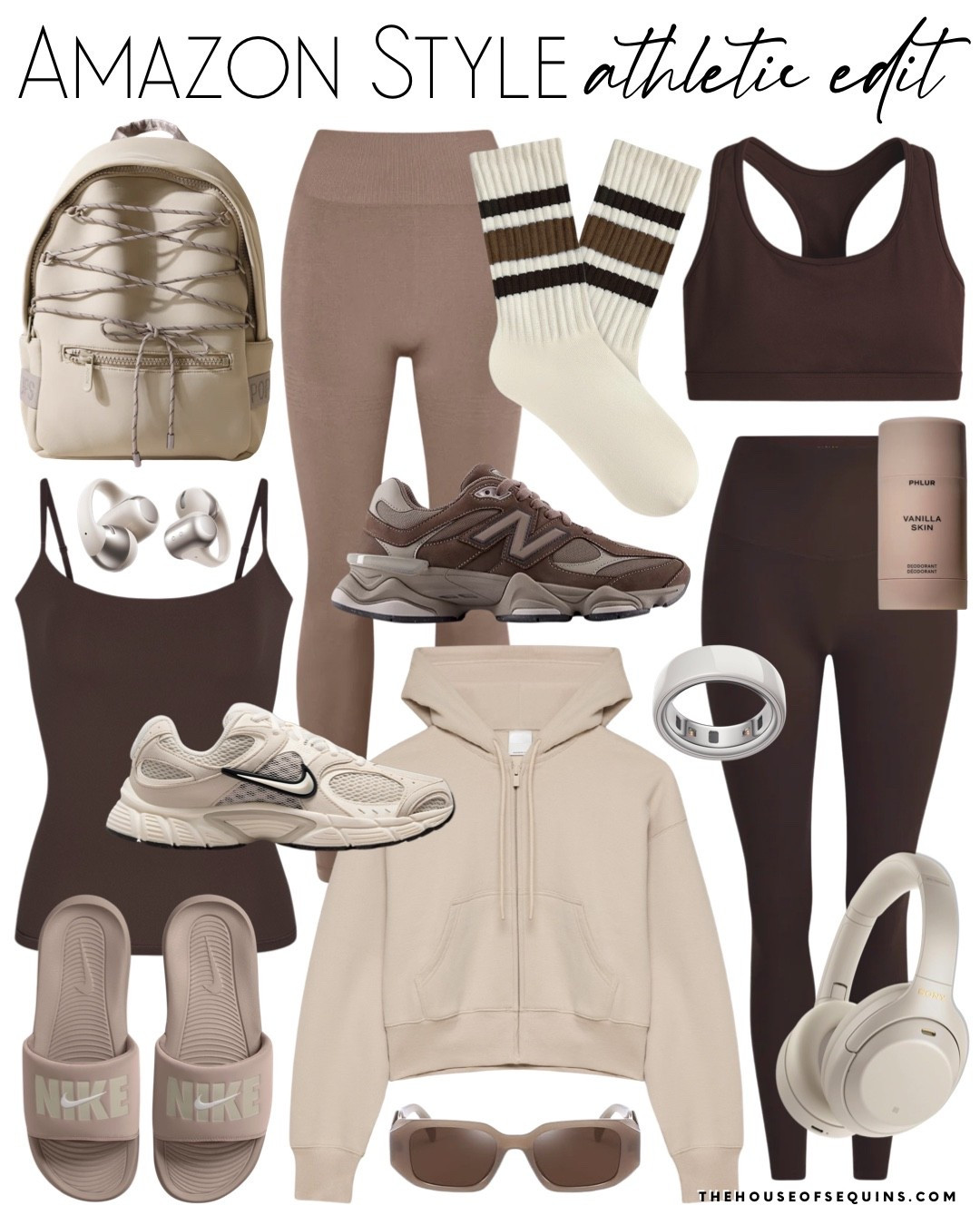 Shop Amazon ableist and athletic wear! Gym outfit, seamless leggings, chocolate brown matching set, skims look for less, varsity socks, Nike slides, New Balance 9060 sneakers and more! 

Follow my LTK @thehouseofsequins on the @shop.LTK app to view this post and get my exclusive app-only content!

#liketkit 
@shop.ltk
https://liketk.it/5PvHH

#LTKgrwm #LTKmorningroutine #LTKfitnessgoals