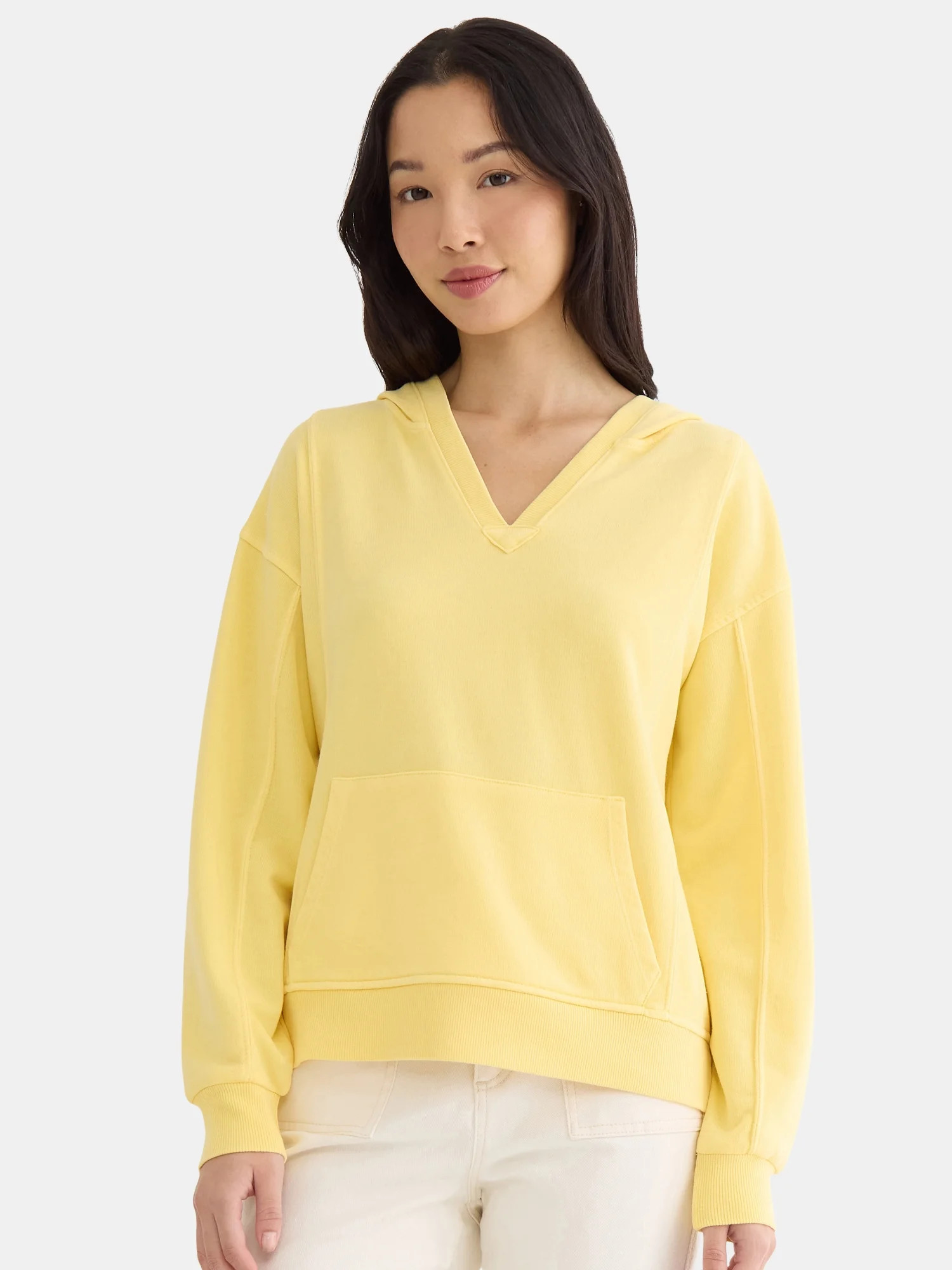 Time and Tru Women's Split Neck Hoodie, Sizes XS-XXXL | Walmart (US)