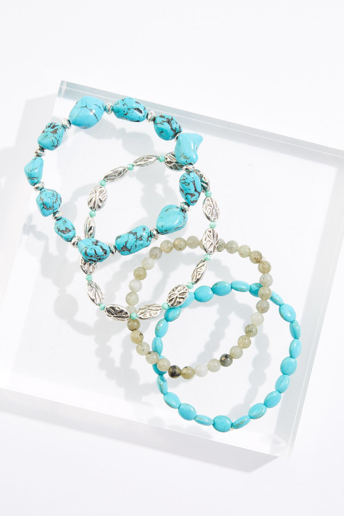 Western Turquoise Stretch Bracelet Set | Cato Fashions