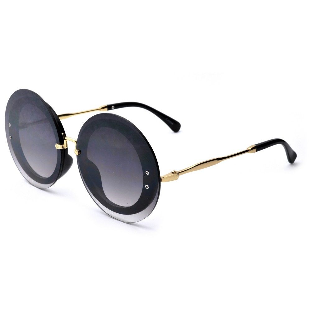Women's Round Sunglasses - Gold, Bright Gold | Target