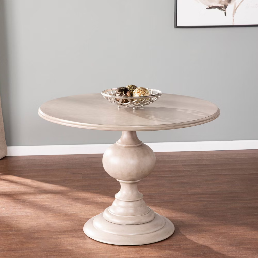 Simhurst Round Pedestal Dining Table Gray - Aiden Lane | Target