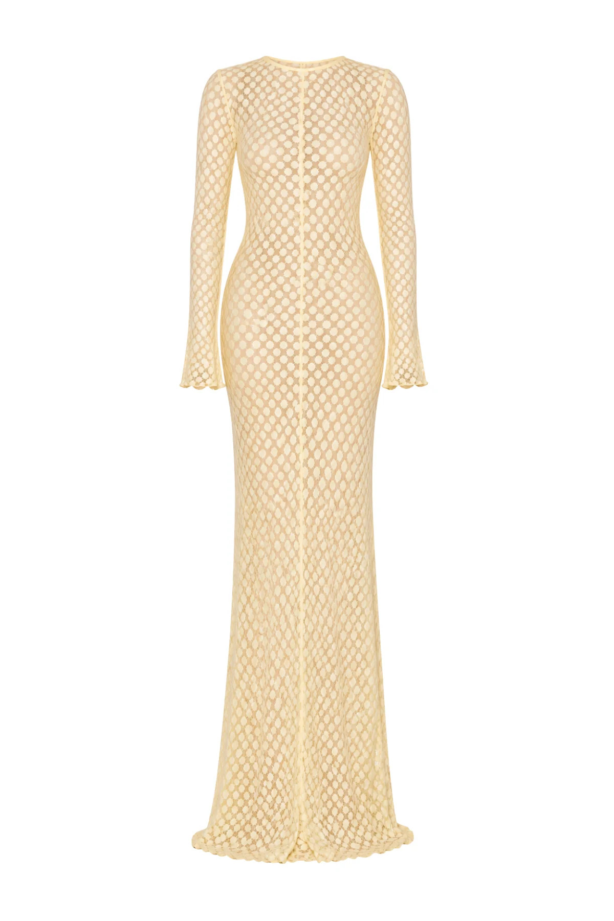 ARBENITA Lemon Sheer Maxi Dress | Noughts and Kisses