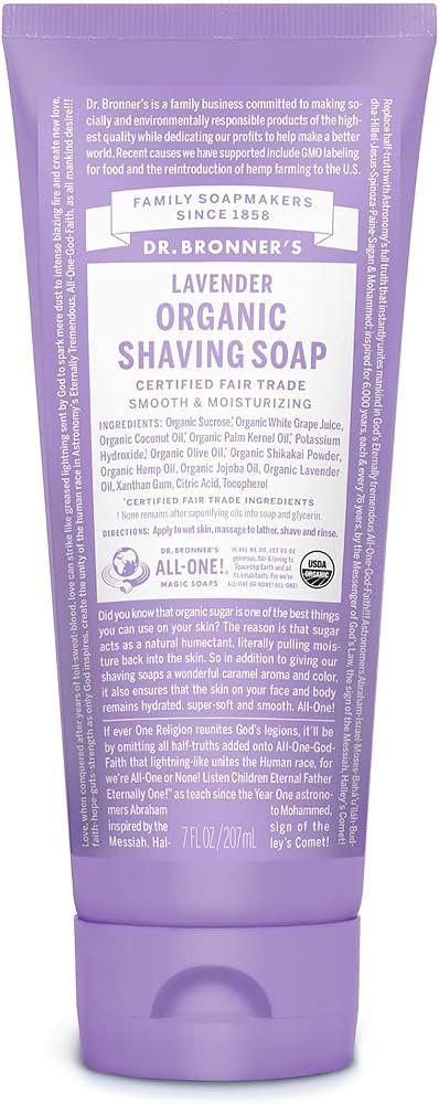 Dr. Bronner's - Organic Shaving Soap (Lavender, 7 Ounce) - Certified Organic, Sugar and Shikakai ... | Amazon (US)