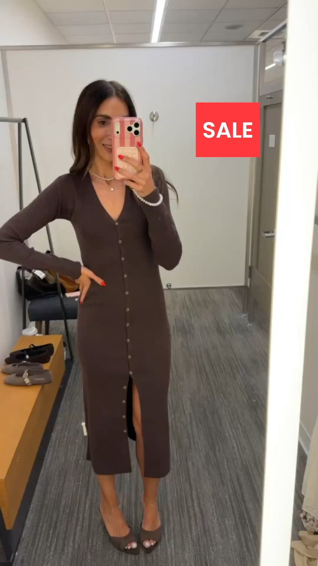 Nordstrom sale, sweater dress size S, heeled sandals.