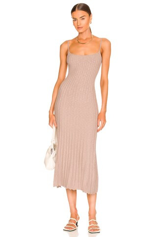 L'Academie Moira Midi Knit Dress in Gray from Revolve.com | Revolve Clothing (Global)