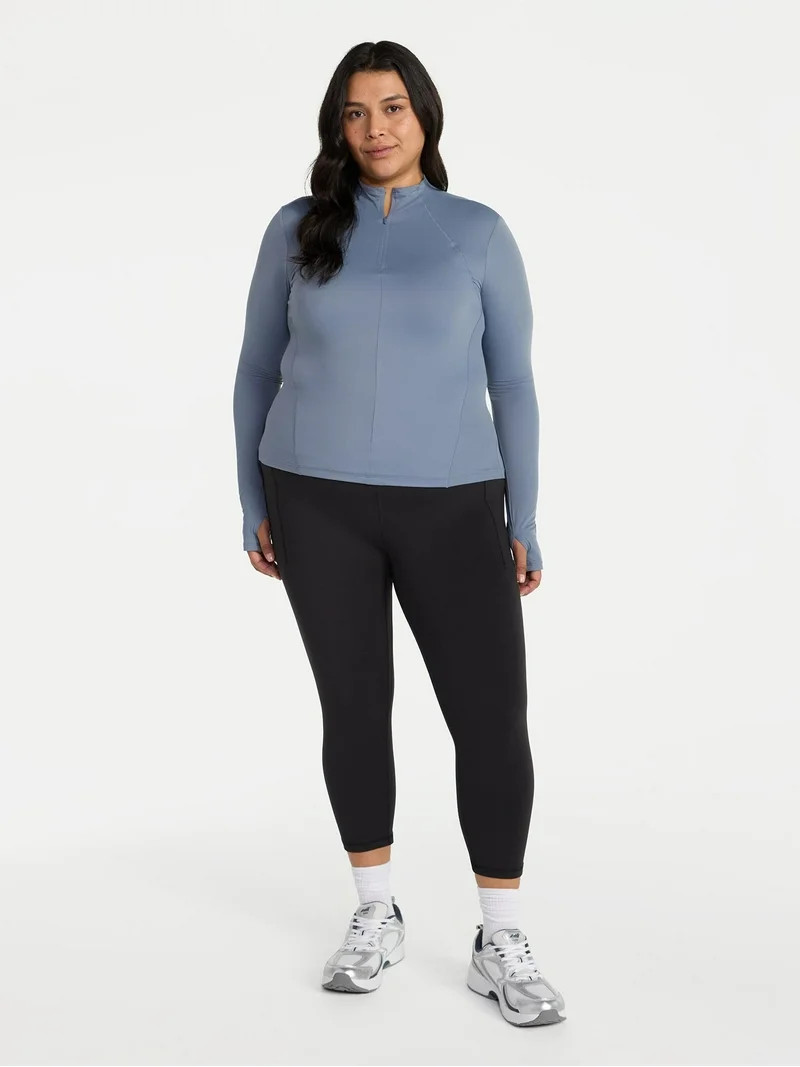 Avia Women's and Women's Plus SoftSculpt High Rise Capri Leggings with Pockets, Sizes XS-4X | Walmart (US)