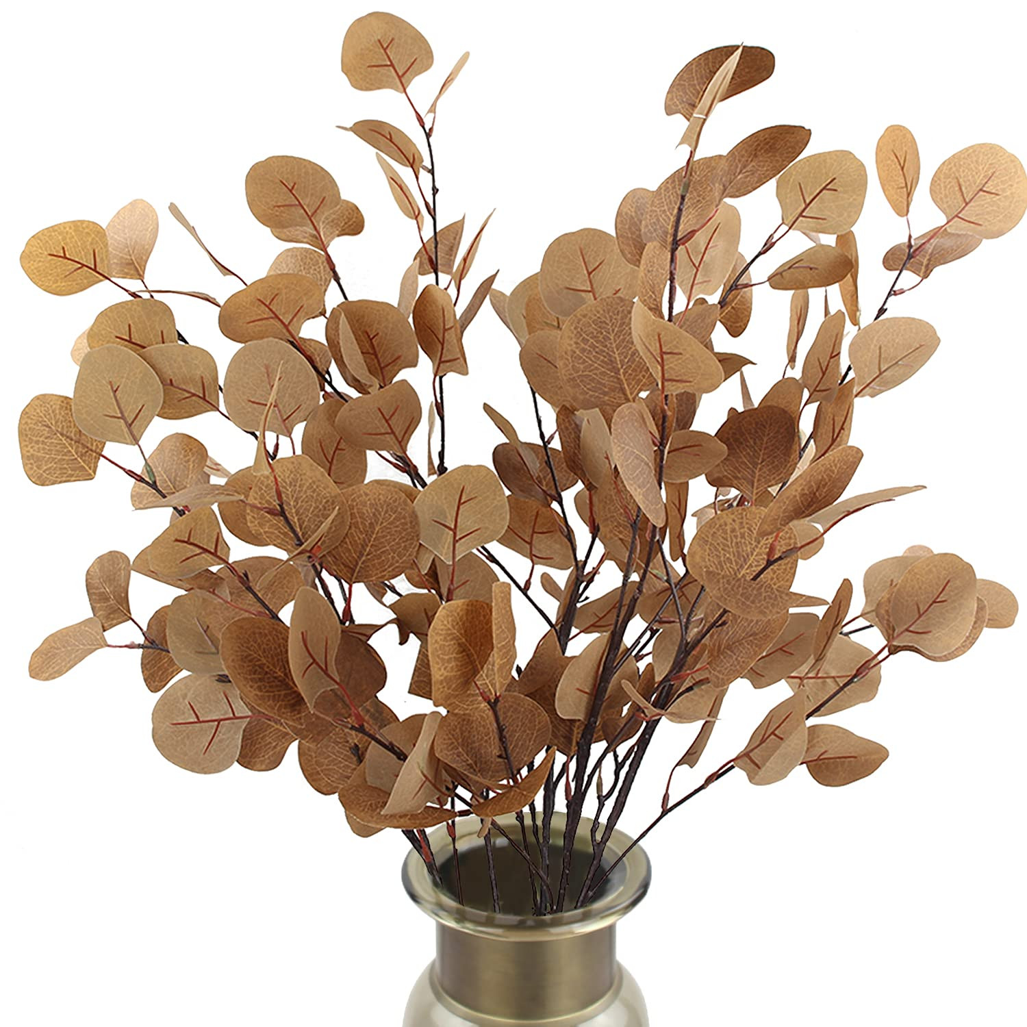 Rinlong 6Pcs Artificial Eucalyptus Stems 35 Inch Fake Fall Foliage Leaves Eucalyptus Branches Aut... | Amazon (US)