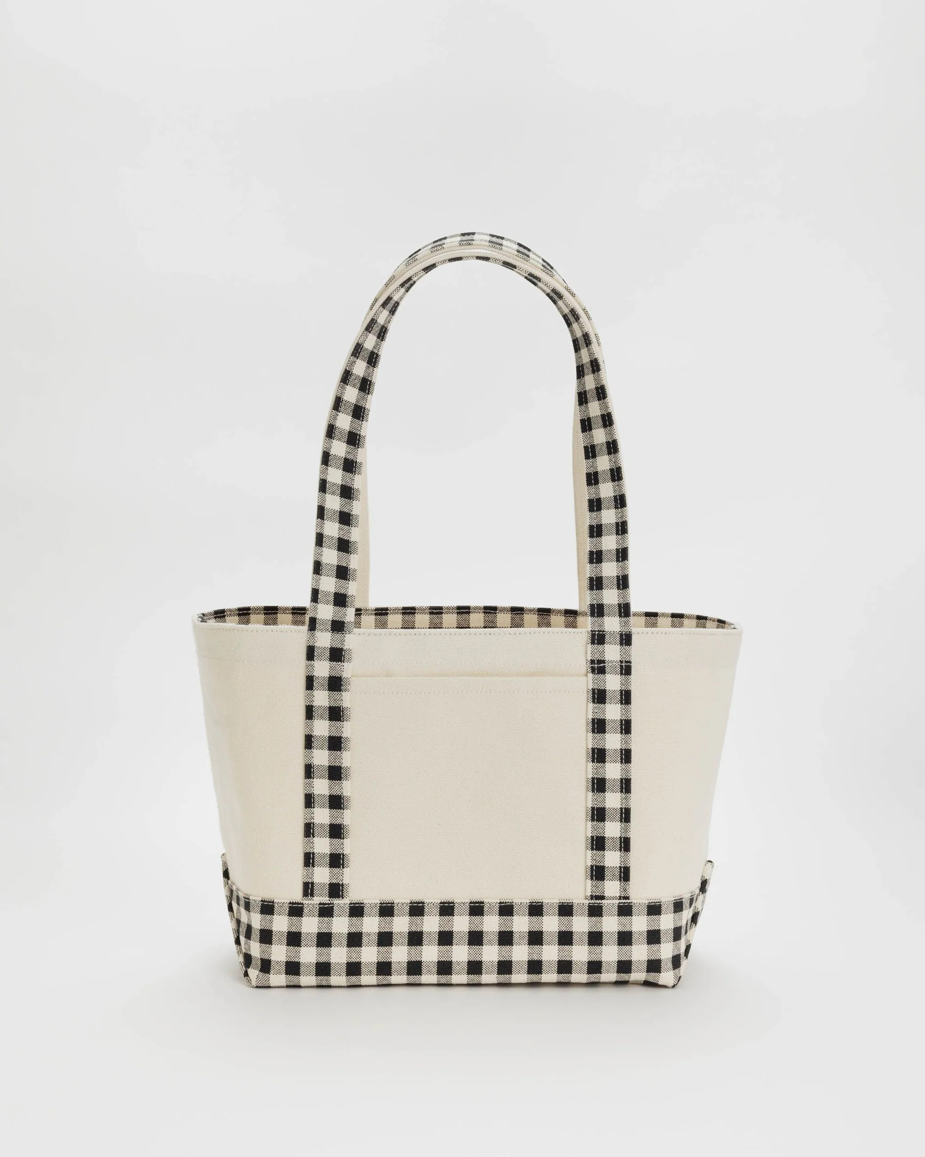 Small Heavyweight Canvas Tote : Black & White Gingham - Baggu | BAGGU