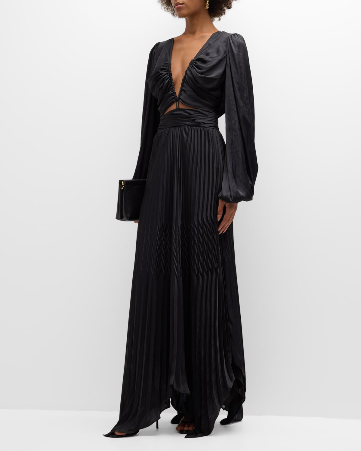 Marley Pleated Long-Sleeve Dress | Neiman Marcus