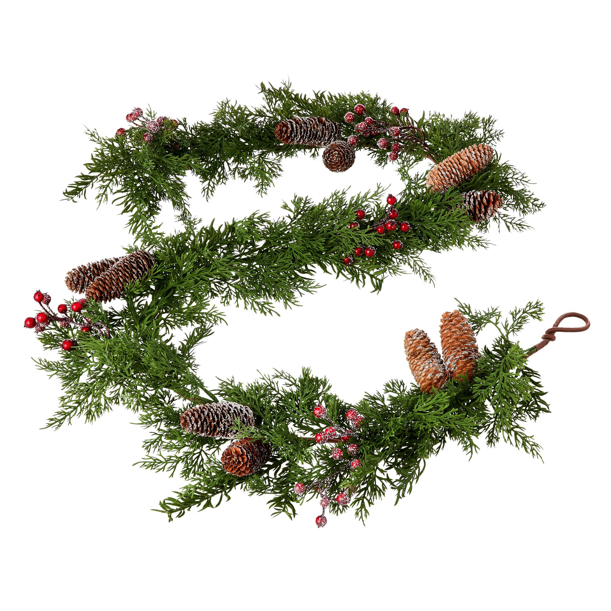 My Texas House Christmas Glitter Red Berry Garland, 6FT | Walmart (US)