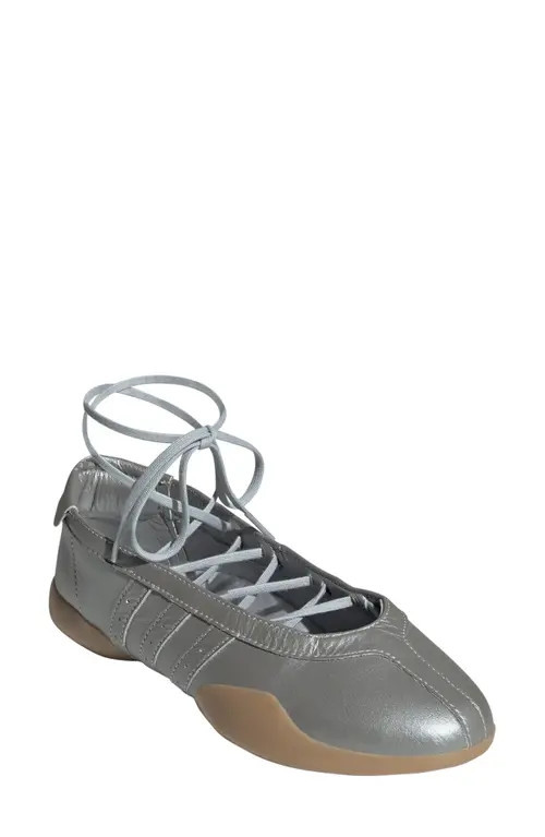 adidas Taekwondo Mei Ballet Flat in Silver/Silver/Gum at Nordstrom, Size 10 | Nordstrom