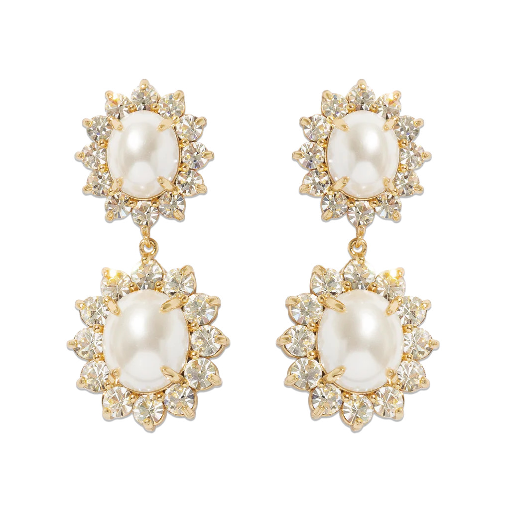 Georgie Drop Earrings in Pearl | Over The Moon