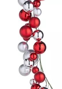 Red & Silver Ornament Garland | Belk