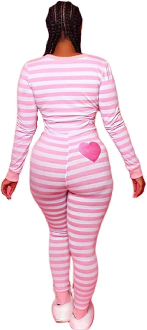 Women's V Neck Long Sleeve Jumpsuit Bodycon One Piece Pajamas Bodysuit Romper Sleepwear | Amazon (US)