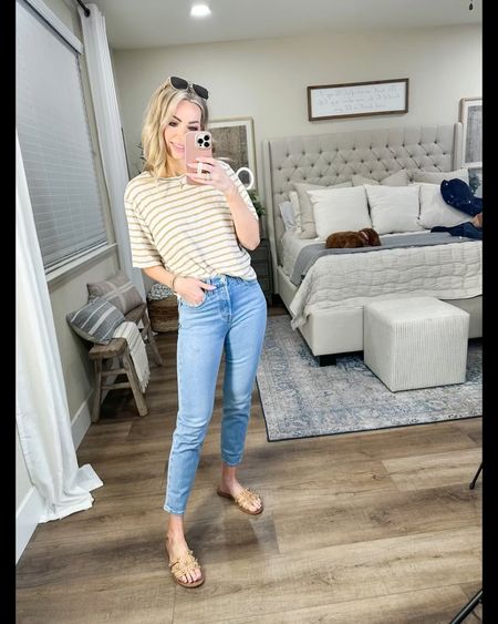Spring outfit inspo
Linen boxy short-sleeve t-shirt I sized up to a medium 
Wedgie jeans size 26


#LTKFind #LTKSeasonal #LTKunder50