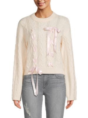 Bow Cable Knit Sweater | Saks Fifth Avenue OFF 5TH