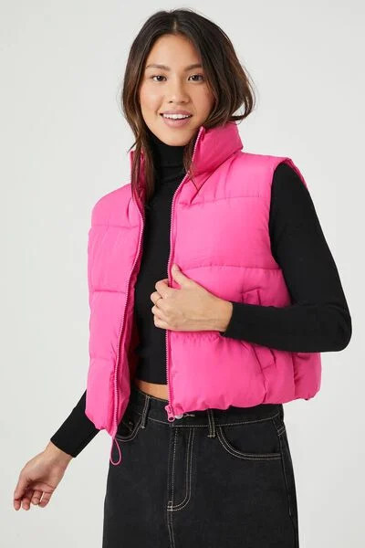 Zip-Up Quilted Puffer Vest | Forever 21 | Forever 21 (US)