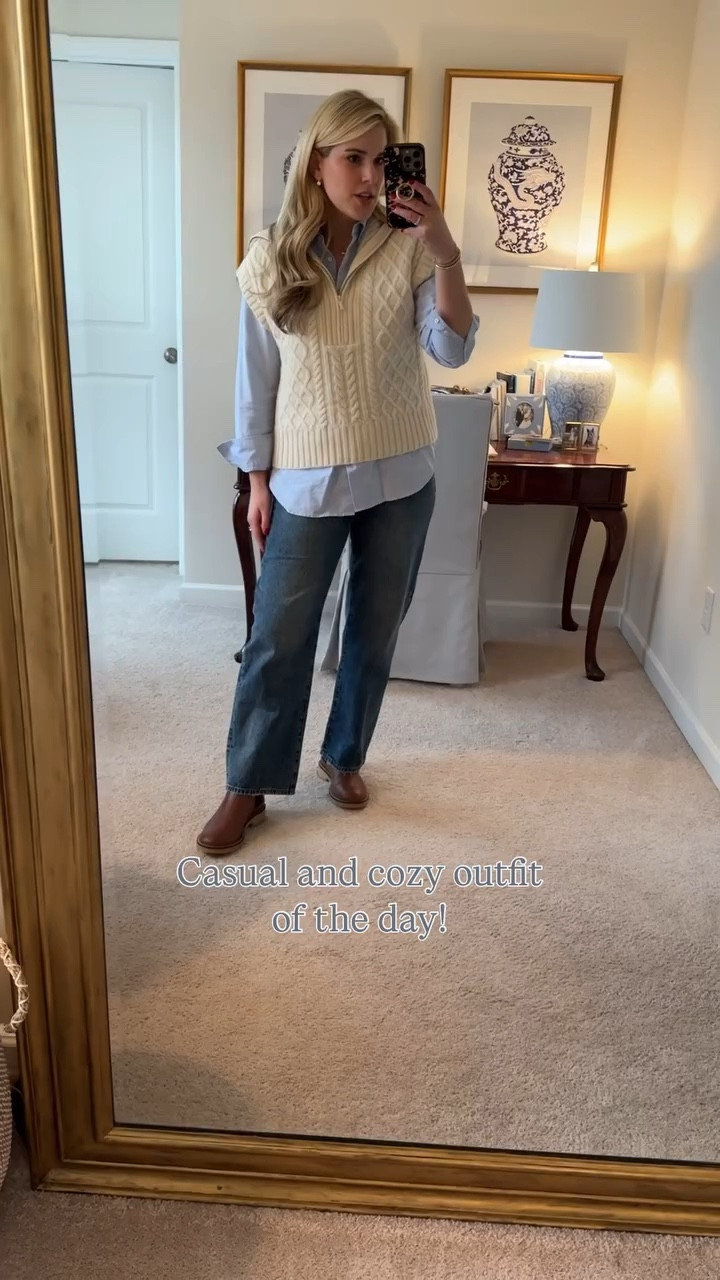 An outfit I wore a few days ago! Loving this cozy wool vest. Comment VEST for details!