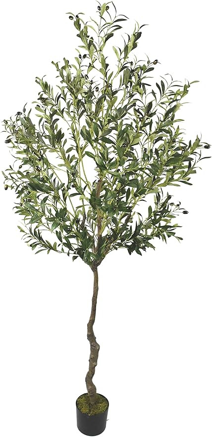 Amazon.com: AfanD Artificial Olive Tree 7ft(82in,1789leaves) Tall,Faux Olive Tree Indoor Artifici... | Amazon (US)