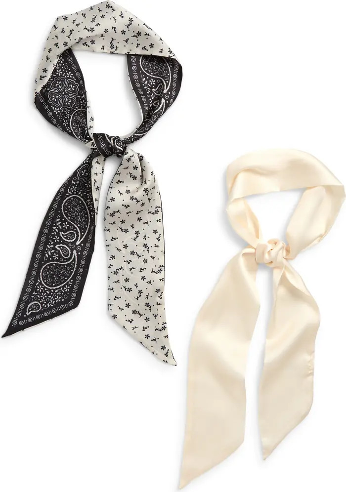 Assorted 2-Pack Satin Skinny Scarves | Nordstrom