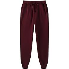 Unisex Cinch Bottom Sweatpants Thicken Warm Hip-hop Trousers with Pockets Solid Color Drawstring ... | Amazon (US)