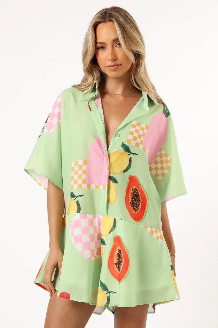 Sebastian Romper - Green Papaya | Petal & Pup (US)