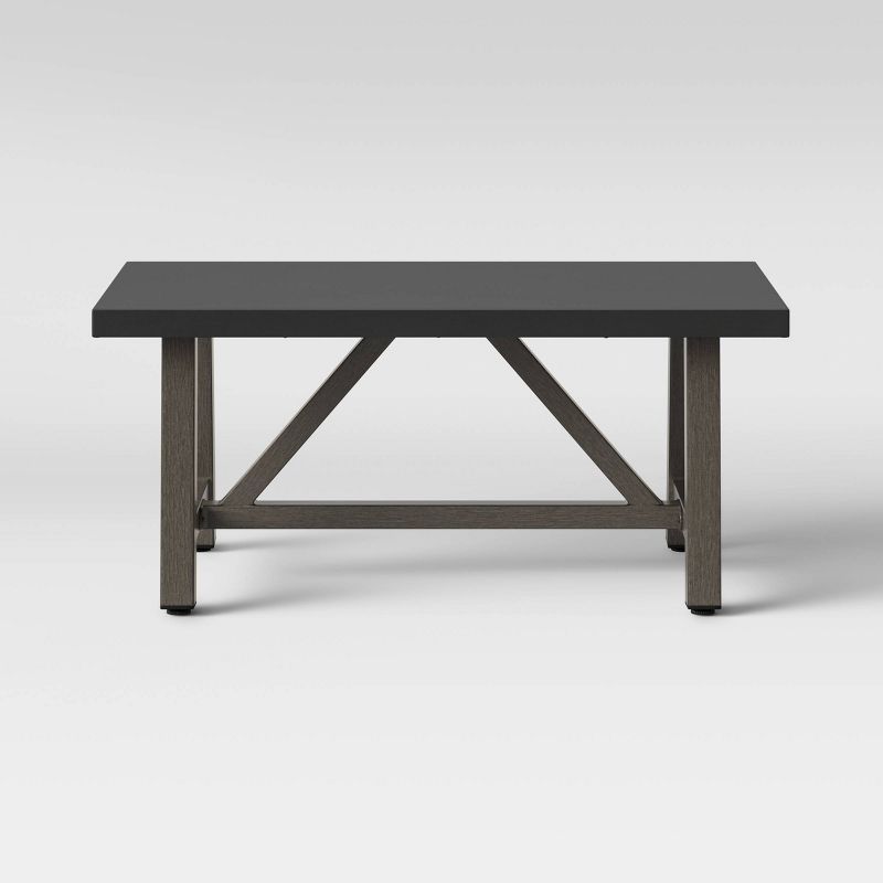 Faux Wood Patio Coffee Table with Faux Concrete Tabletop - Smith & Hawken™ | Target