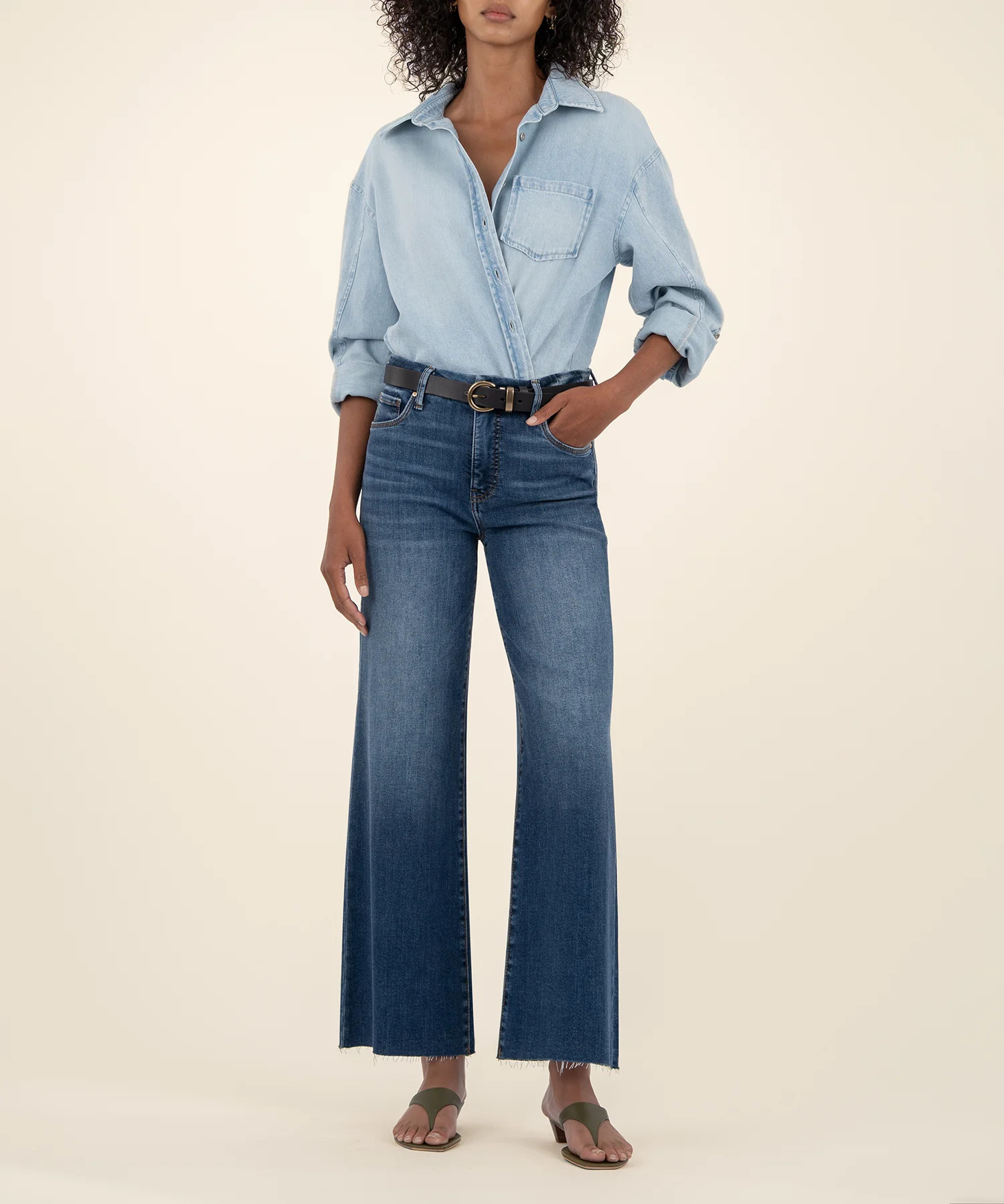 Meg High Rise Wide Leg, Petite in Inexhaustible Wash | Kut From Kloth