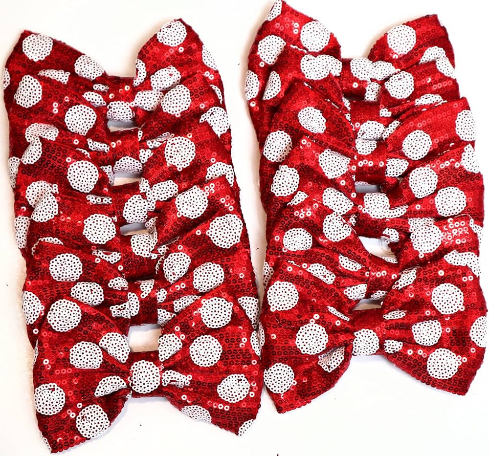 Amazon.com : CLGIFT Set of 12 Sequin Bows 5 Inches Large Glitter Bows Wholesale Bows, DIY Fabric ... | Amazon (US)