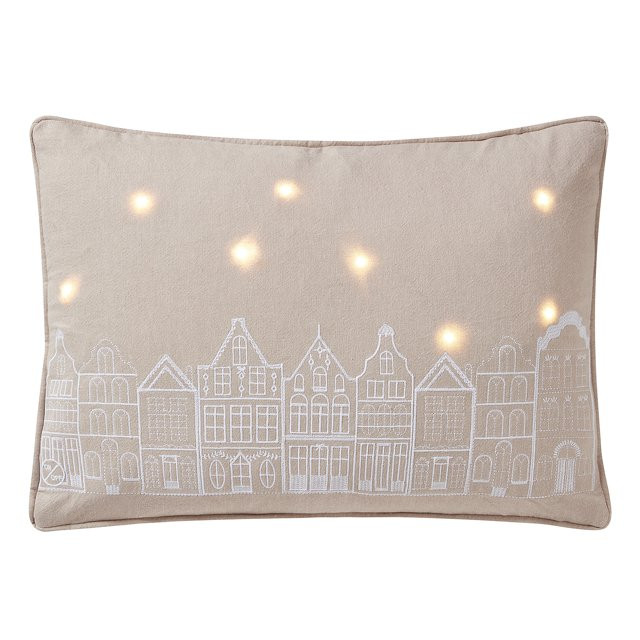 My Texas House Tinsley 14" x 20" White Pepper Light Up Decorative Pillow Cover - Walmart.com | Walmart (US)