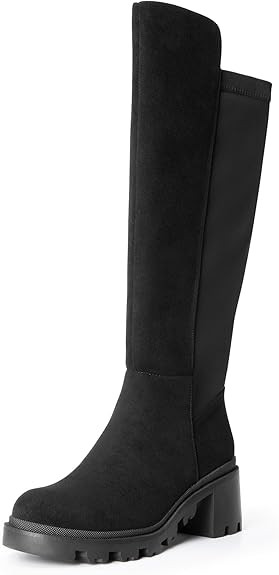 DREAM PAIRS Women's Knee High Boots, Comfortable Platform Round Toe Stretch Boots for Women | Amazon (US)