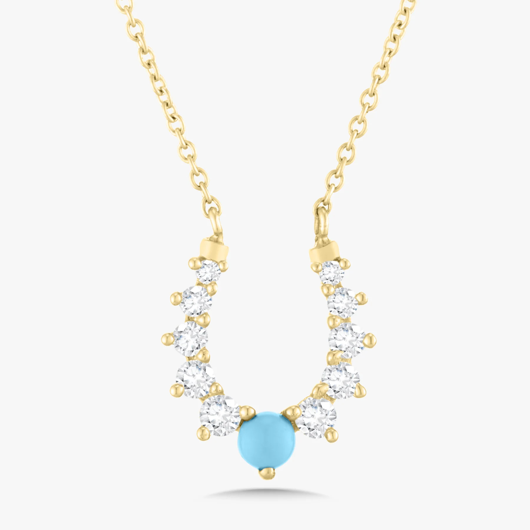Tate Turquoise & Diamond Horseshoe Necklace | RW Fine Jewelry