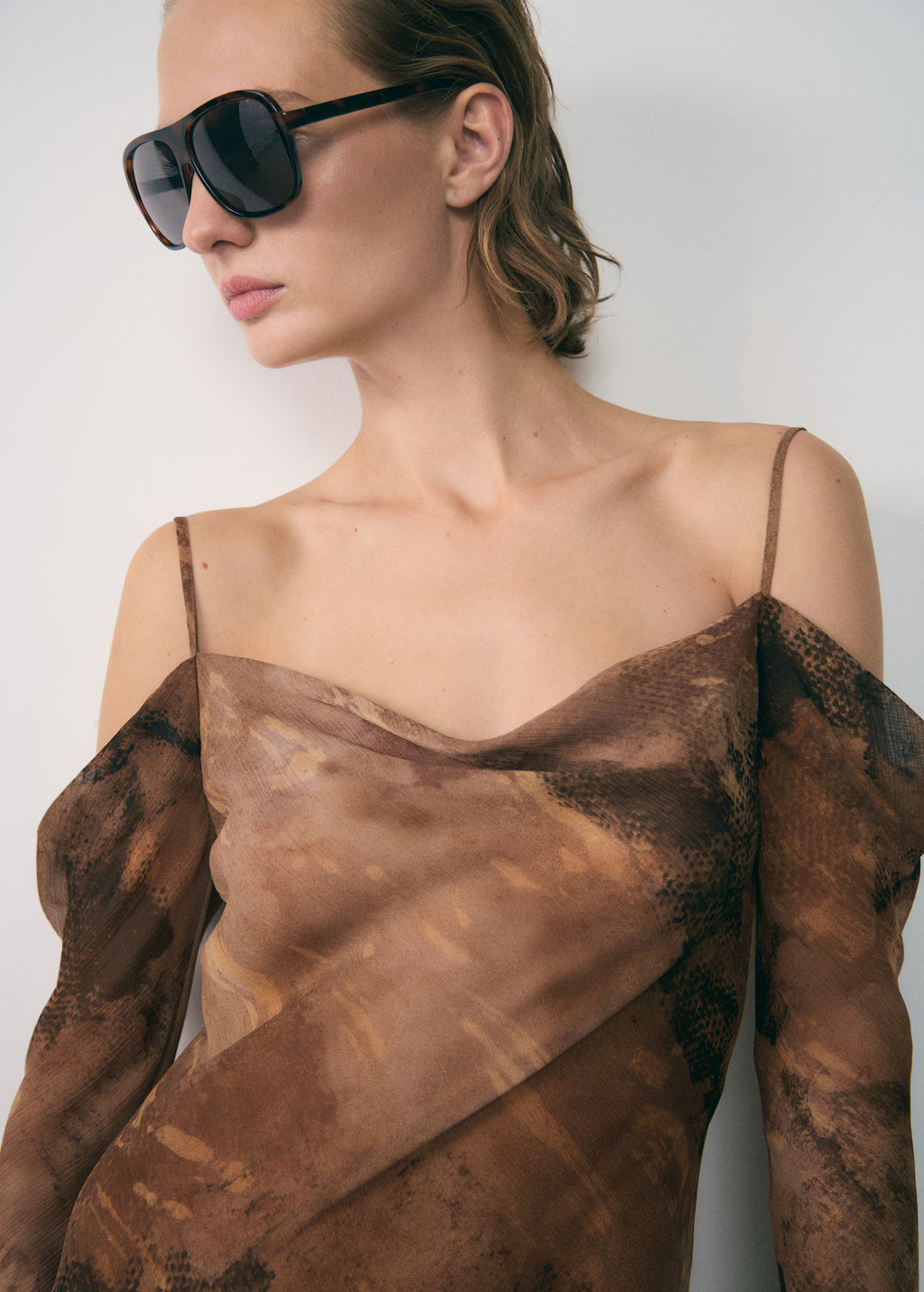 Printed chiffon dress | MANGO (UK)