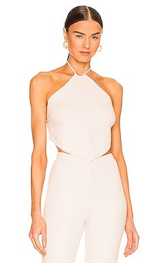 Weekend Stories Keane Knit Halter Top in Natural from Revolve.com | Revolve Clothing (Global)