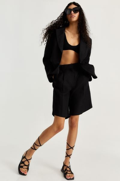 Linen-blend Bermuda shorts | H&M (UK, MY, IN, SG, PH, TW, HK)