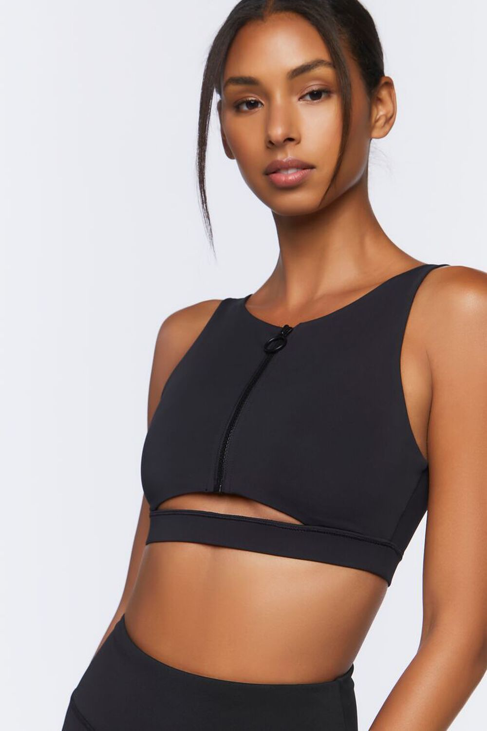 Zip-Up Longline Sports Bra | Forever 21 (US)