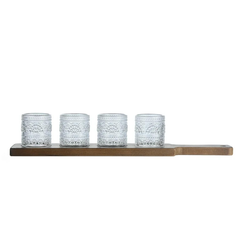 The Pioneer Woman Glass 3-Ounce Shot Glass Flight Board, Clear, Set of 4 | Walmart (US)