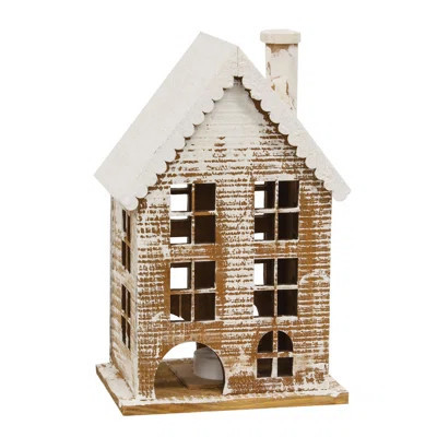 Lit Wooden Snowy Gingerbread House | Wayfair North America