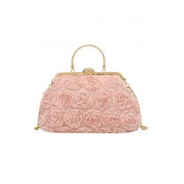 Elegant Rose Petal Clutch in Pink | Chicwish