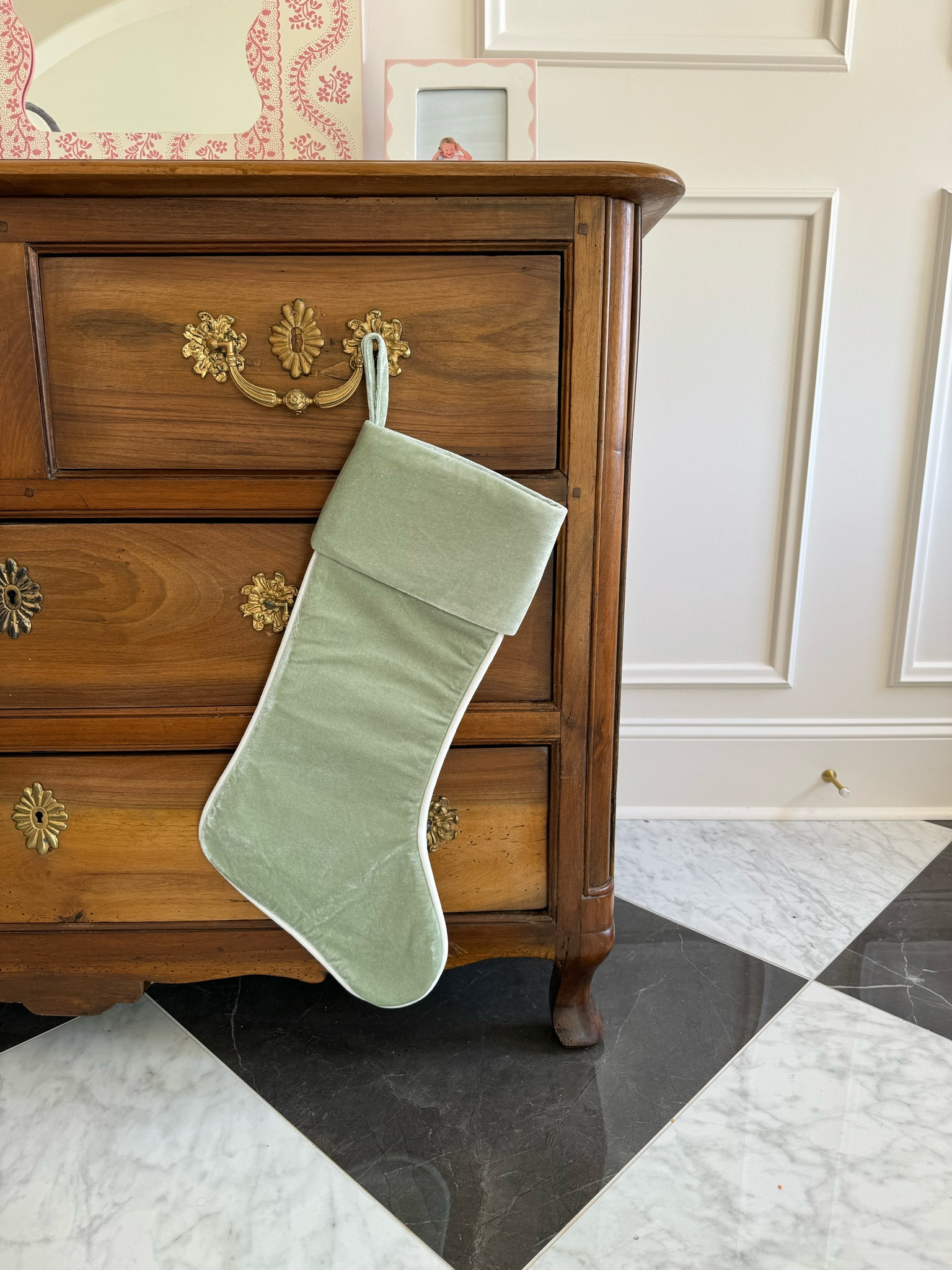 Christmas stocking | green velvet 

#LTKFindsUnder100 #LTKHoliday #LTKHome