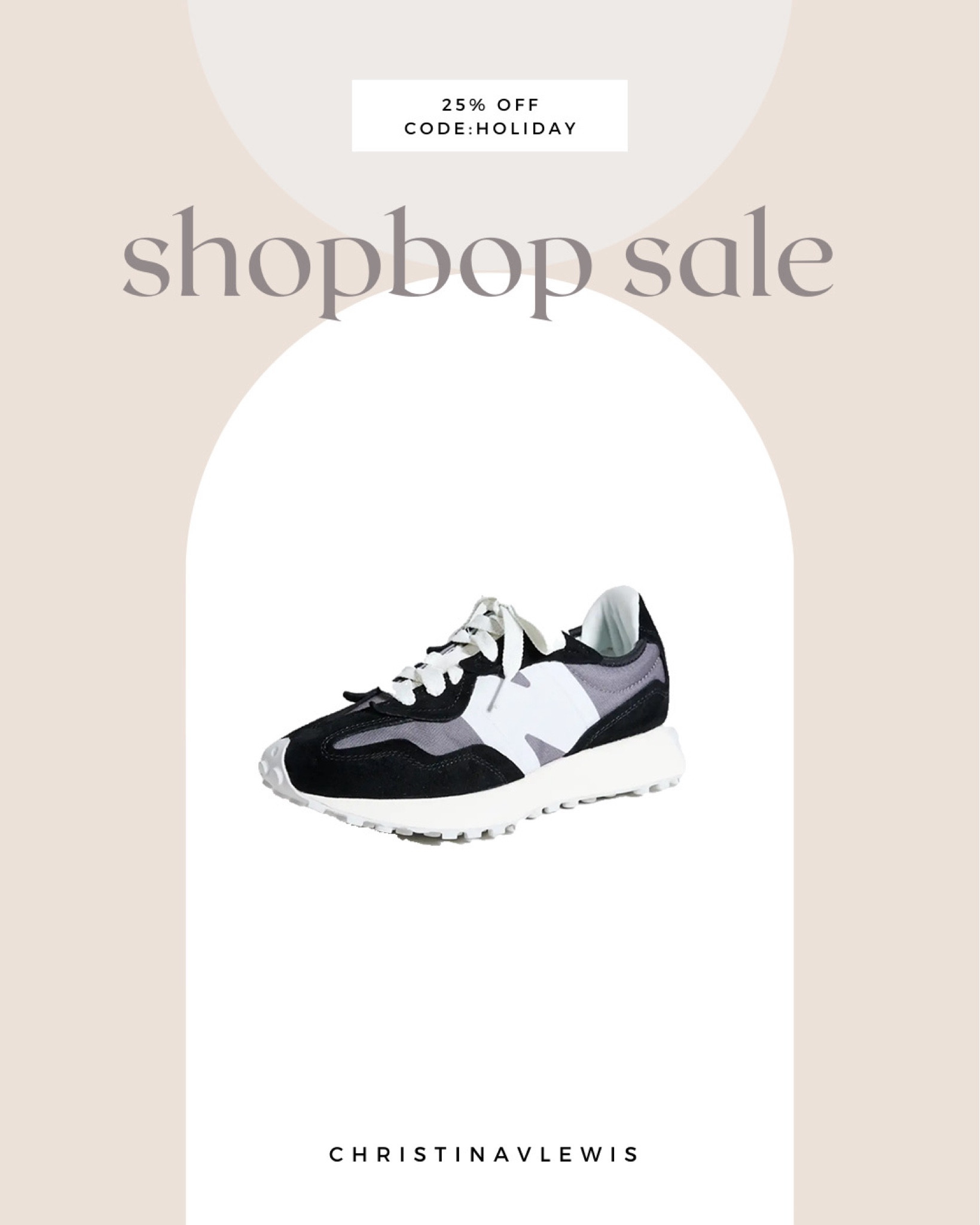 New balance sneakers 25% off code HOLIDAY 
Shopbop clack Friday sale 

#LTKshoecrush #LTKsalealert #LTKCyberWeek