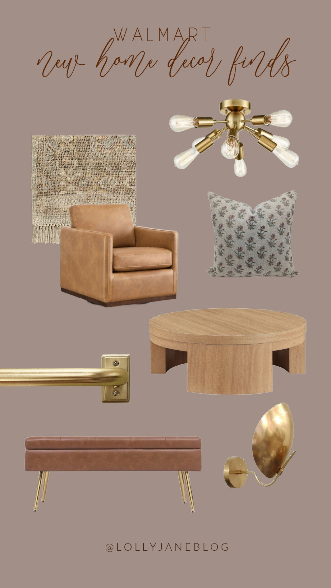 Walmart new home decor finds! 💕

Elevate your space without breaking the bank! ✨

These new home decor finds at Walmart are exactly what your home needs:

Cozy up with a chic tan rug
Relax in style with a sleek leather armchair
Add a pop of color with a floral throw pillow
Bring function and flair with a leather bench
Shine bright with a gorgeous gold light fixture
Gather around a timeless wooden round table

Transform your home into a stylish sanctuary—shop these must-haves now at Walmart! ✨ #HomeDecorGoals #WalmartFinds #StyleOnABudget

#LTKHome #LTKStyleTip #LTKGiftGuide
