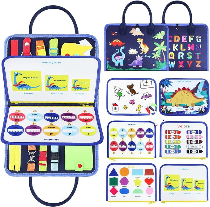 Toddler Busy Board Montessori Toys for 3 4 5 Year Old Sensory Toys for Baby Boys & Girls Quiet Bu... | Amazon (US)