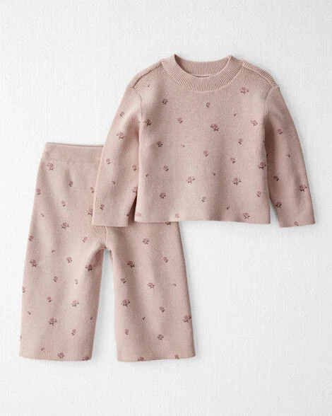 Baby Girl 2-Piece Organic Cotton Sweater Knit Top & Pant Set - Little Planet | Carter's | Carter's Inc