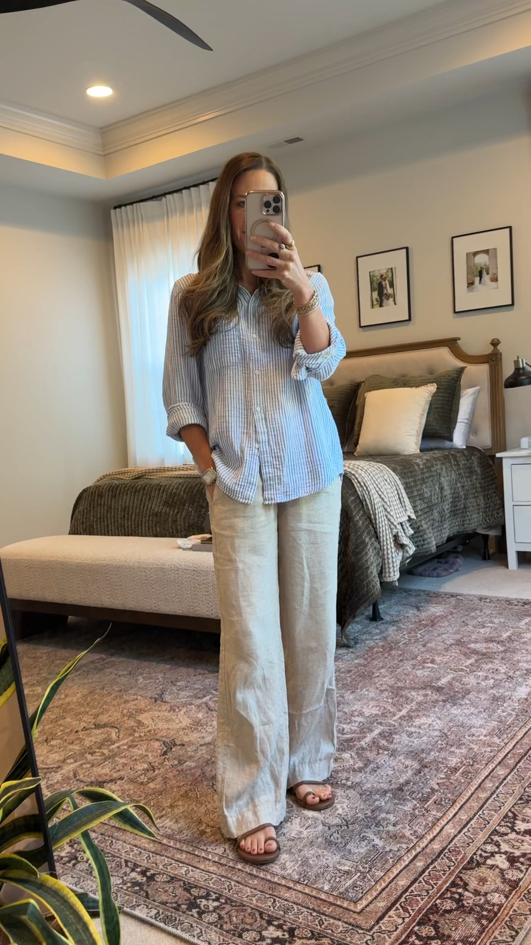 Quince linen outfit for summer 🤍 Wearing the Quince gauze button down in size S with Quince linen pants in XS / 30” length and TKEES sandals. Lightweight, breathable, and easy for a summer capsule wardrobe, vacation outfit, travel outfit, or casual everyday mom style.

Use my Quince code: INFG-26LINENANDLIGHTCO10

#LTKootd #LTKmomlife #LTKSeasonal