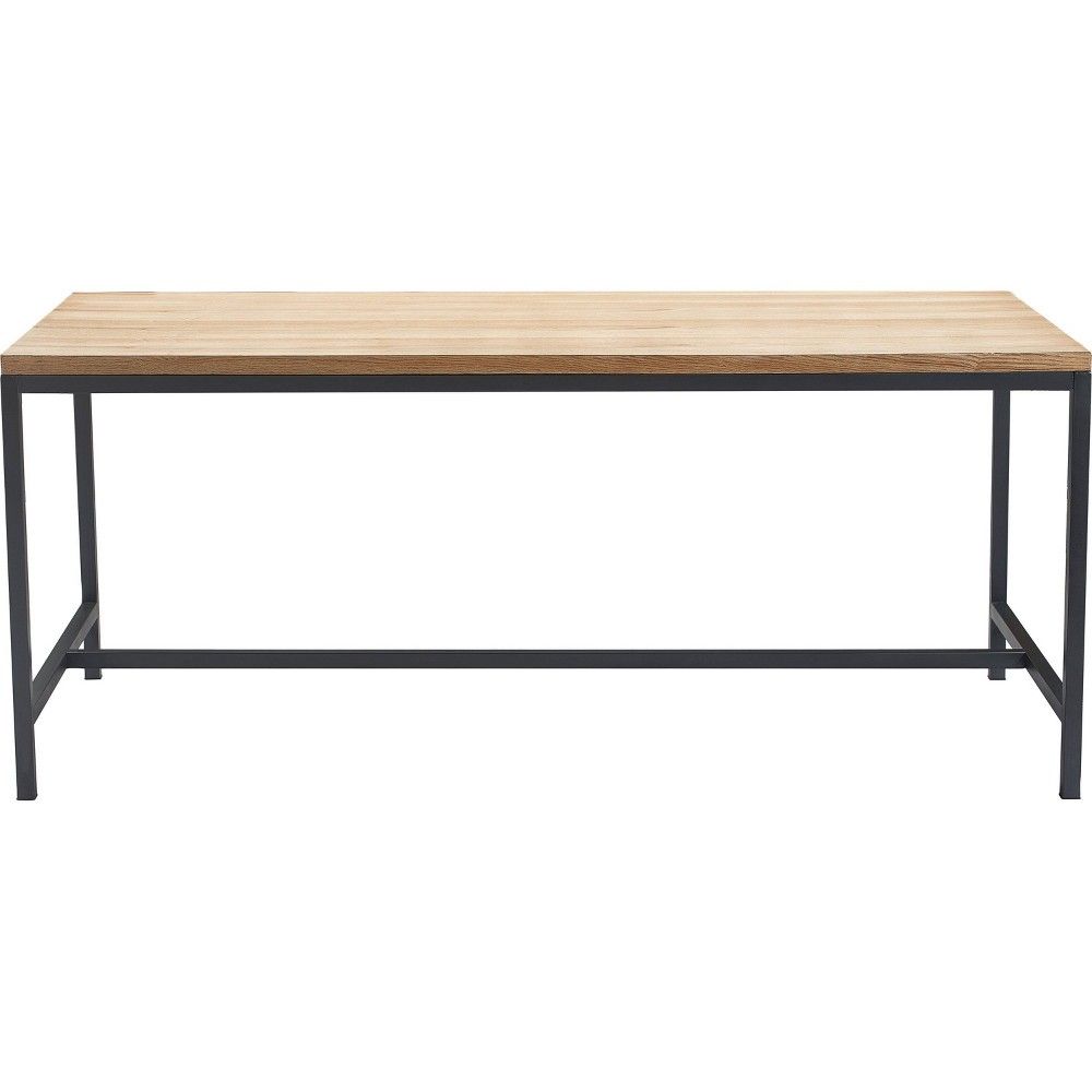Dobson Natural Wood and Black Metal Dining Table Natural - Finch | Target