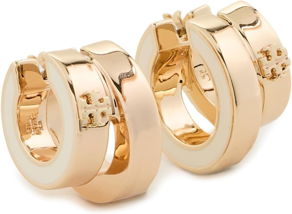 Tory Burch Women's Kira Enamel Double Hoop Earrings | Amazon (US)