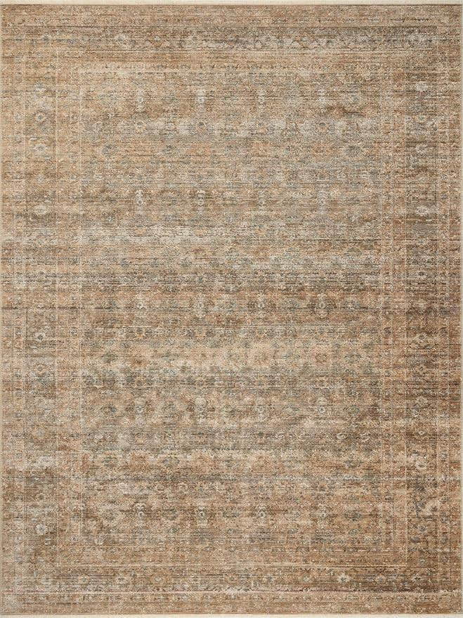 Loloi Amber Lewis Molly Collection MOL-06 Gold/Blue 5'-3" x 7'-9" Low Pile Area Rug | Amazon (US)