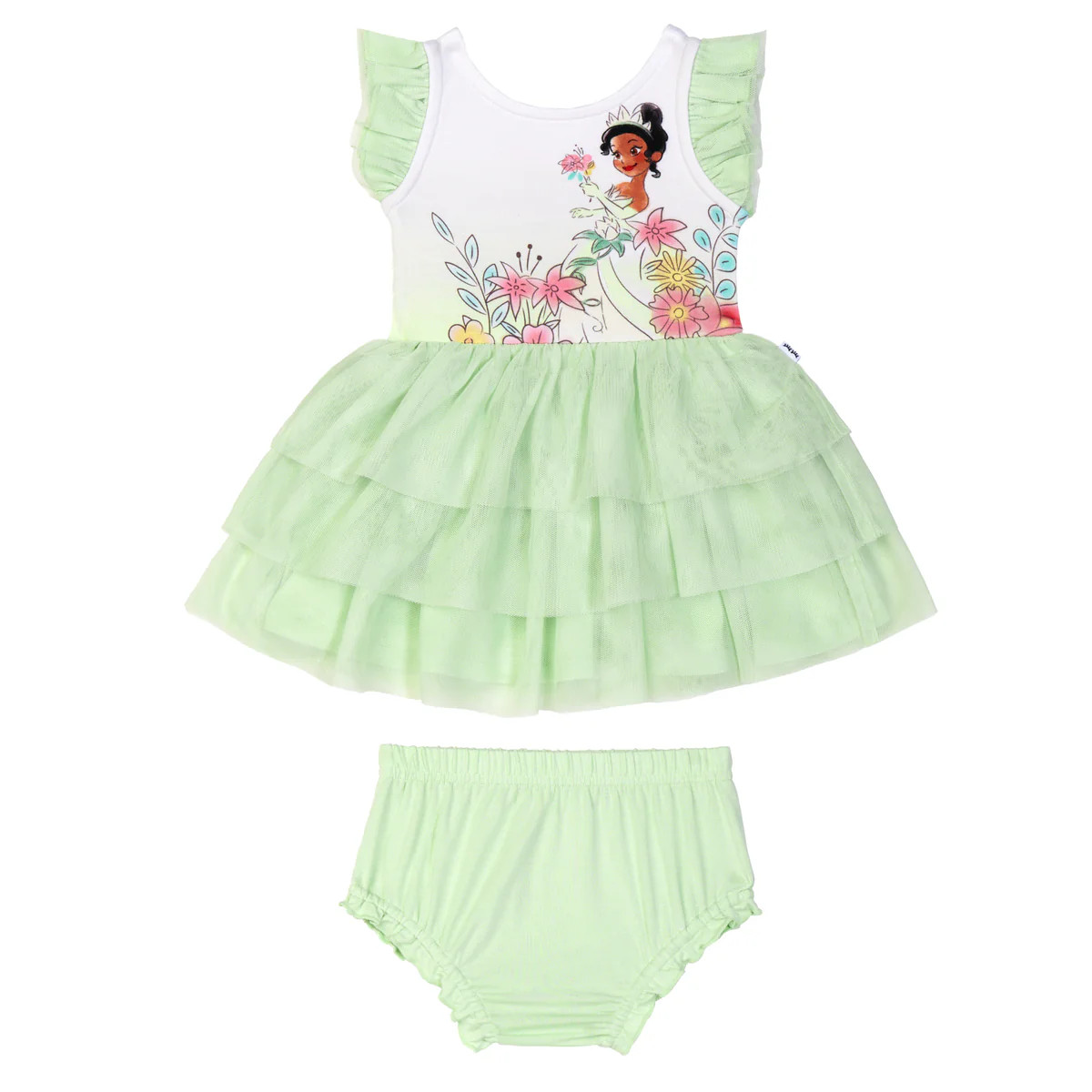 Disney Tiana Flutter Tiered Tutu Dress with Bloomer | Little Sleepies