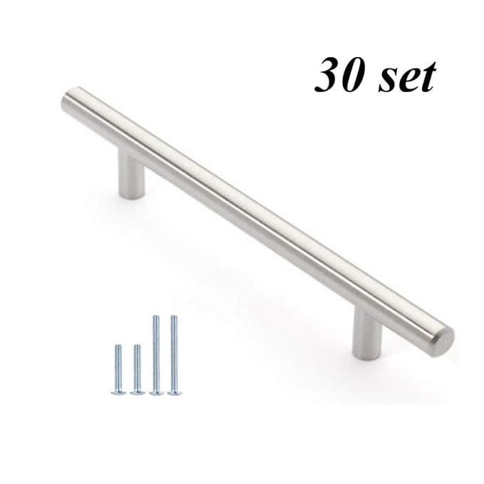 12mm Stainless Steel Kitchen Cabinet Handles T Bar Pull (10" Overall Length,6.3" Hole Centers) | Amazon (US)